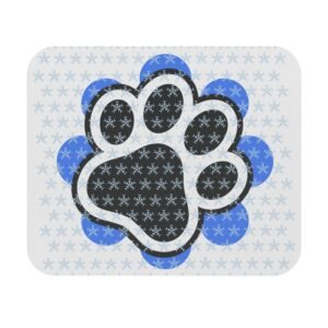 Winter Snowflake Paw Print Mouse Pad