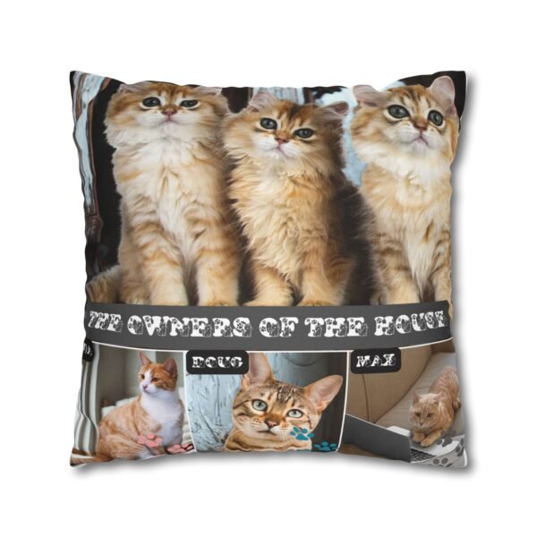 Personalized Cat Lover Spun Polyester Square Pillowcase for Home