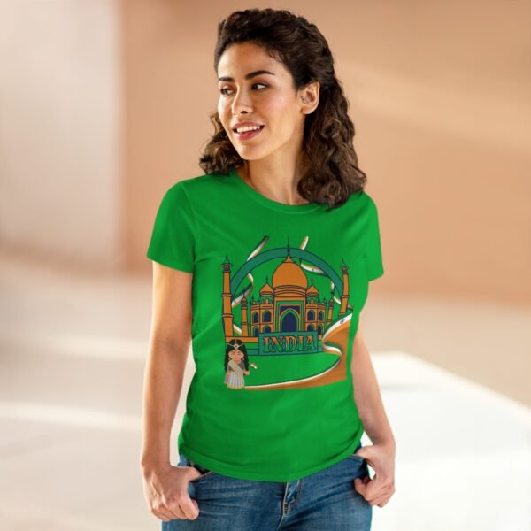 Women's India Design T-Shirt, Travel Souvenir Top, Summer Casual Wear, Cultural Graphic Tee,