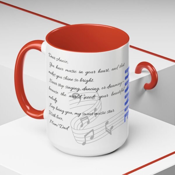 Personalized Musical Accent Coffee Mug Musical Coffee Mug - Perfect Gift for Music Lovers, With Inspirational Quote