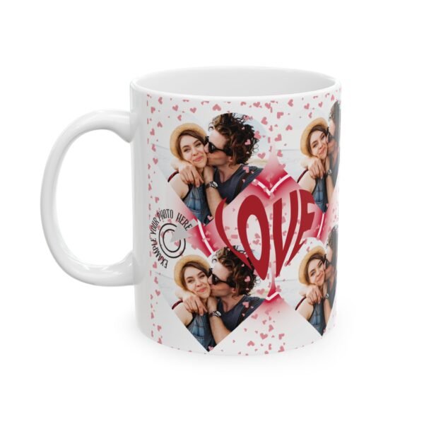Custom Photos Love Mug - Personalized Ceramic Cup for Couples, Valentine's Day Gift, Anniversary Present