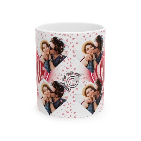 Custom Photos Love Mug - Personalized Ceramic Cup for Couples, Valentine's Day Gift, Anniversary Present