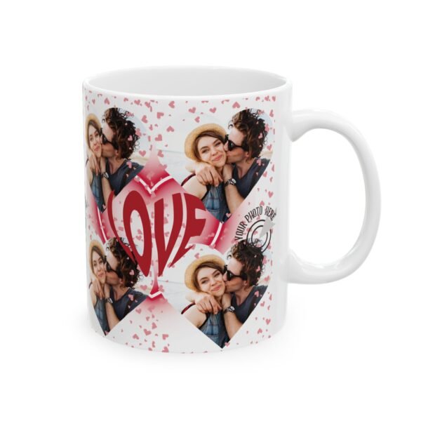Custom Photos Love Mug - Personalized Ceramic Cup for Couples, Valentine's Day Gift, Anniversary Present