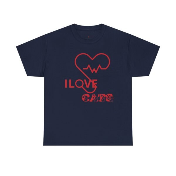 Personalized I Love Cats Unisex Heavy Cotton Tee