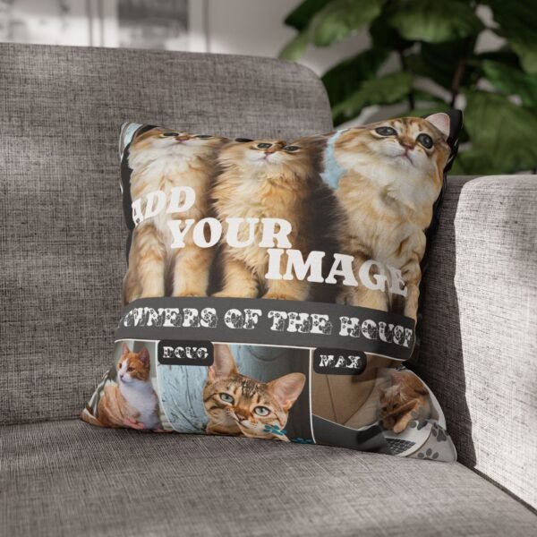 Personalized Cat Lover Spun Polyester Square Pillowcase for Home