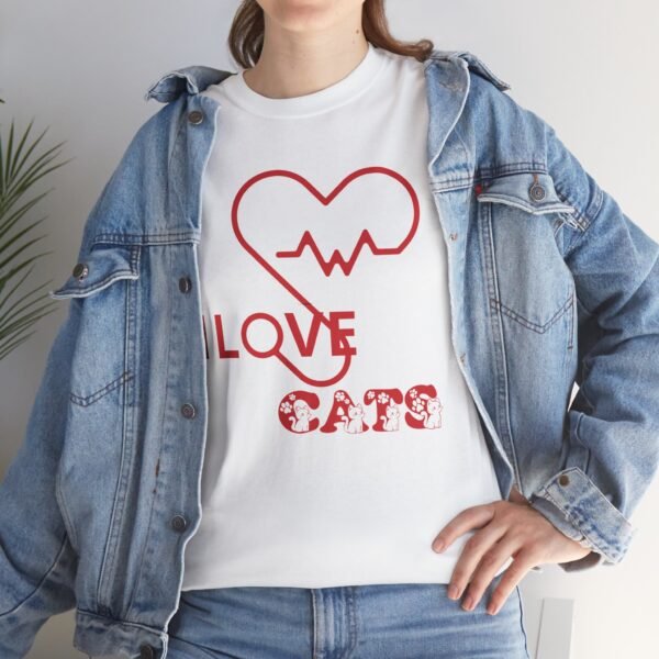 Personalized I Love Cats Unisex Heavy Cotton Tee