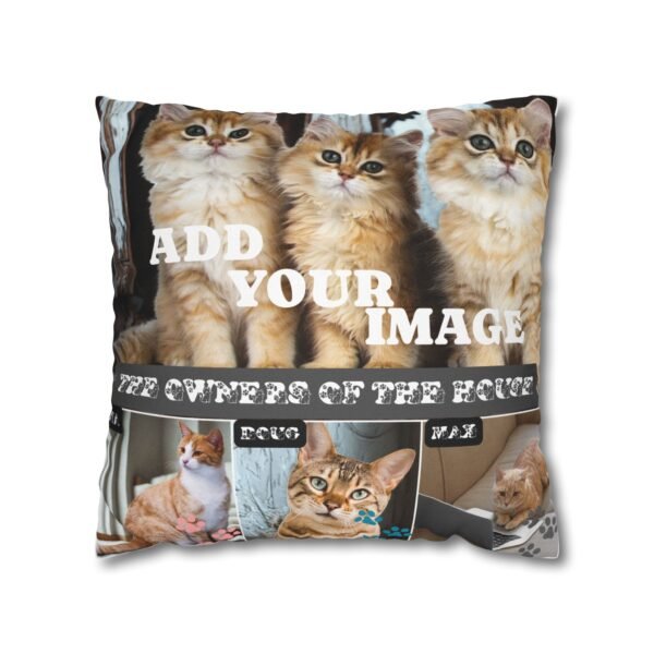 Personalized Cat Lover Spun Polyester Square Pillowcase for Home