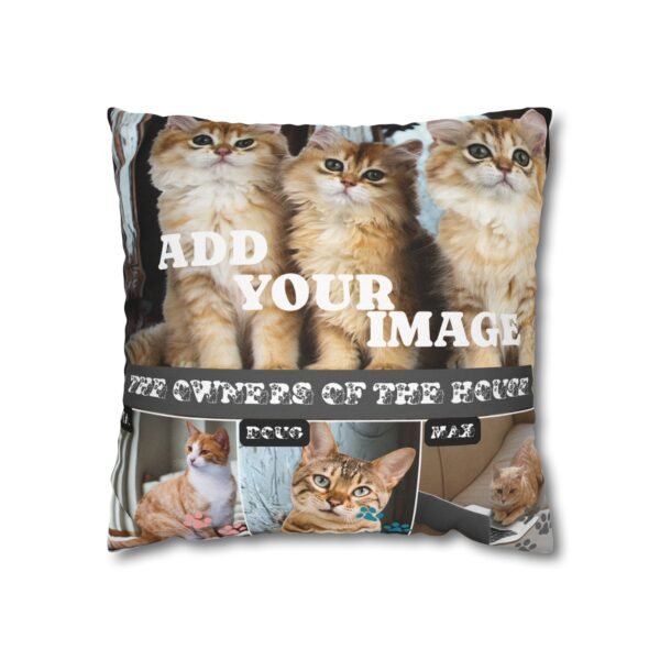 Personalized Cat Lover Spun Polyester Square Pillowcase for Home