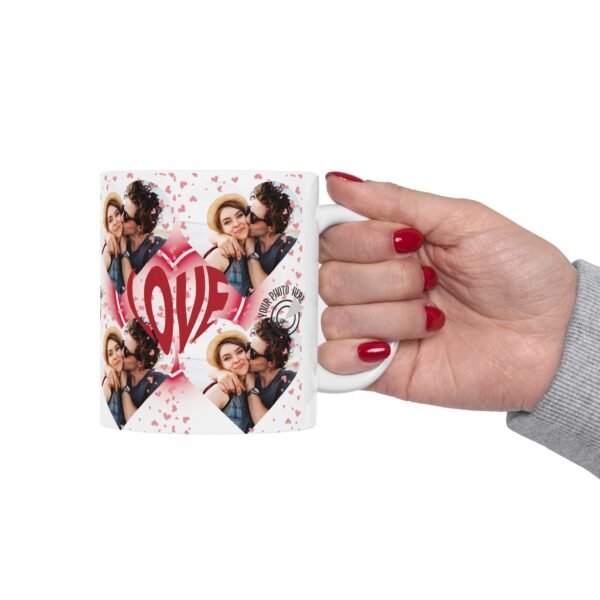 Custom Photos Love Mug - Personalized Ceramic Cup for Couples, Valentine's Day Gift, Anniversary Present