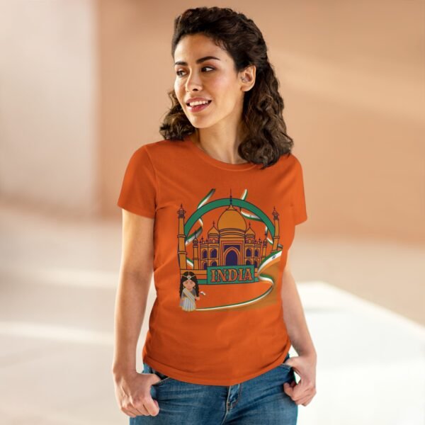 Women's India Design T-Shirt, Travel Souvenir Top, Summer Casual Wear, Cultural Graphic Tee,