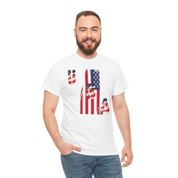 Unisex Heavy Cotton Patriotic T-Shirt for Independence Day, Memorial Day
