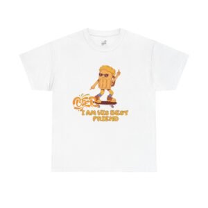 Fun Cartoon Beer Humorous Men Cotton T-Shirt  Best Friend Present