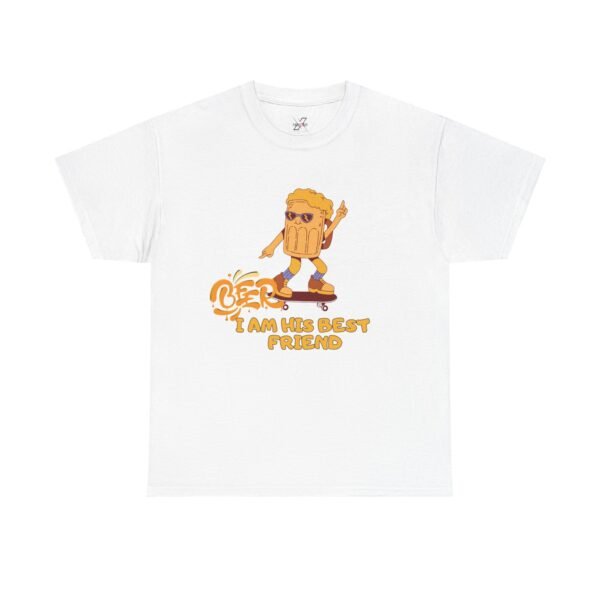 Fun Cartoon Beer Humorous Men Cotton T-Shirt  Best Friend Present