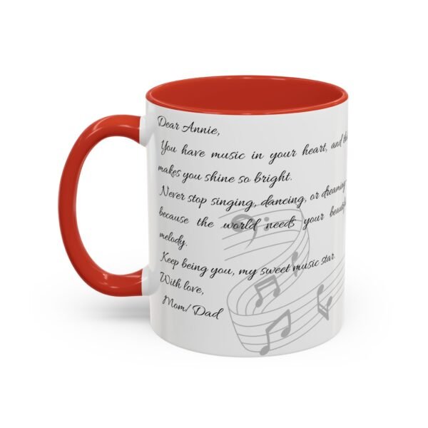 Personalized Musical Accent Coffee Mug Musical Coffee Mug - Perfect Gift for Music Lovers, With Inspirational Quote