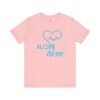 Personalized I Love Cats Short Sleeve Tee, Casual Wear Heartbeat Design