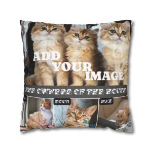Personalized Cat Lover Spun Polyester Square Pillowcase for Home
