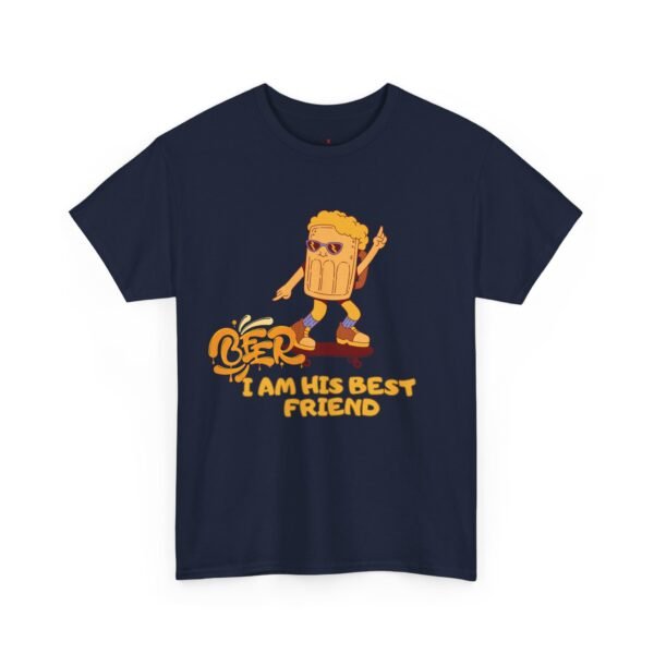 Fun Cartoon Beer Humorous Men Cotton T-Shirt  Best Friend Present