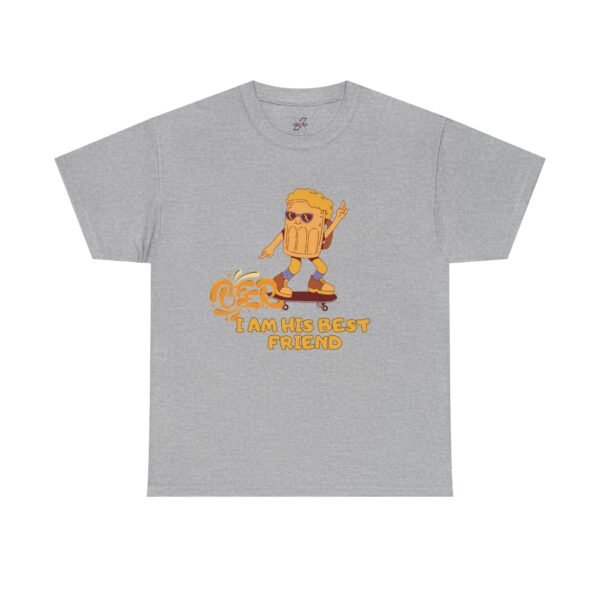 Fun Cartoon Beer Humorous Men Cotton T-Shirt  Best Friend Present