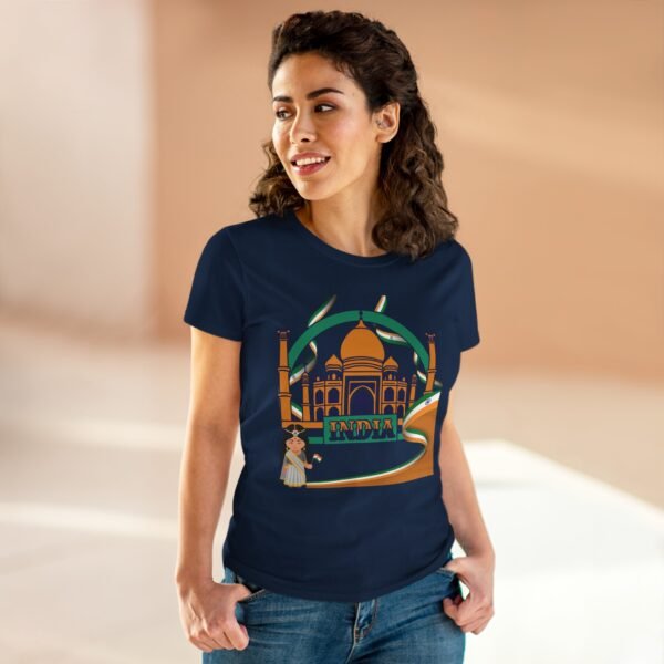 Women's India Design T-Shirt, Travel Souvenir Top, Summer Casual Wear, Cultural Graphic Tee,
