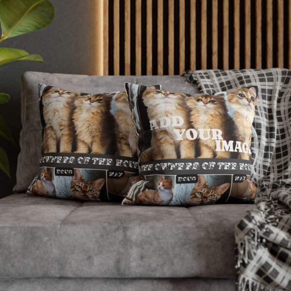 Personalized Cat Lover Spun Polyester Square Pillowcase for Home
