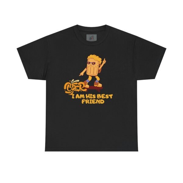 Fun Cartoon Beer Humorous Men Cotton T-Shirt  Best Friend Present
