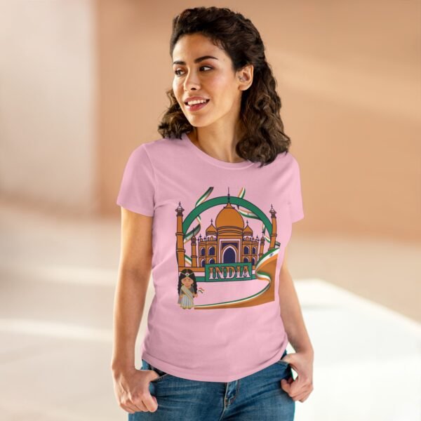 Women's India Design T-Shirt, Travel Souvenir Top, Summer Casual Wear, Cultural Graphic Tee,