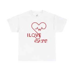 Personalized I Love Cats Unisex Heavy Cotton Tee