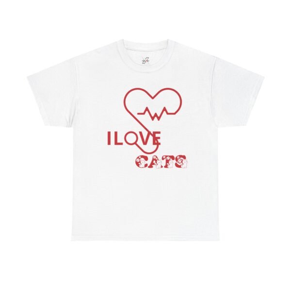 Personalized I Love Cats Unisex Heavy Cotton Tee