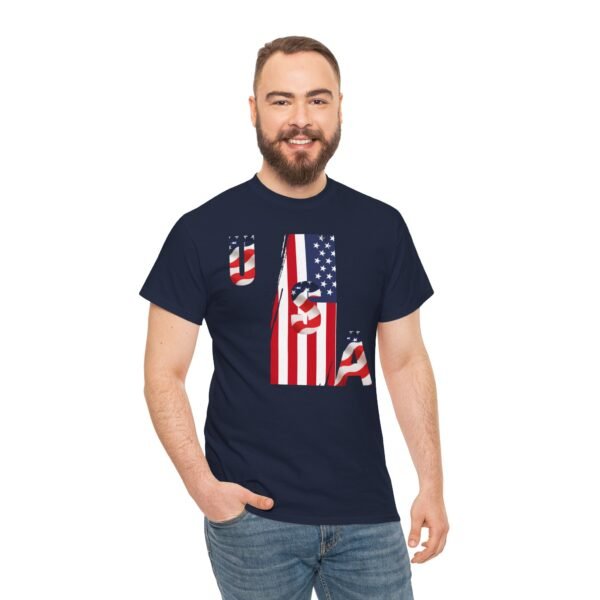 Unisex Heavy Cotton Patriotic T-Shirt for Independence Day, Memorial Day