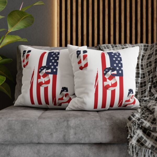 Patriotic Square Spun Polyester Pillowcase