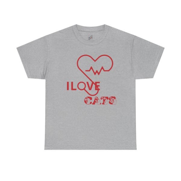 Personalized I Love Cats Unisex Heavy Cotton Tee