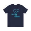 I Love Cats Short Sleeve Tee, Casual Wear Heartbeat Design