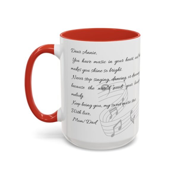 Personalized Musical Accent Coffee Mug Musical Coffee Mug - Perfect Gift for Music Lovers, With Inspirational Quote
