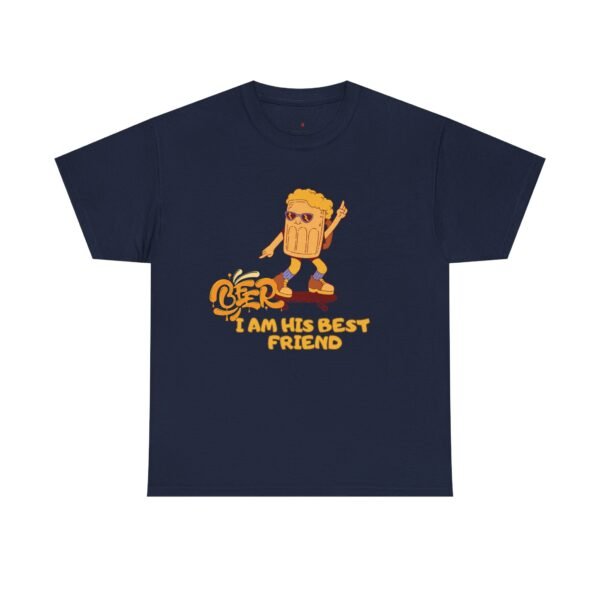 Fun Cartoon Beer Humorous Men Cotton T-Shirt  Best Friend Present