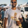 Fun Cartoon Beer Humorous Men Cotton T-Shirt  Best Friend Present