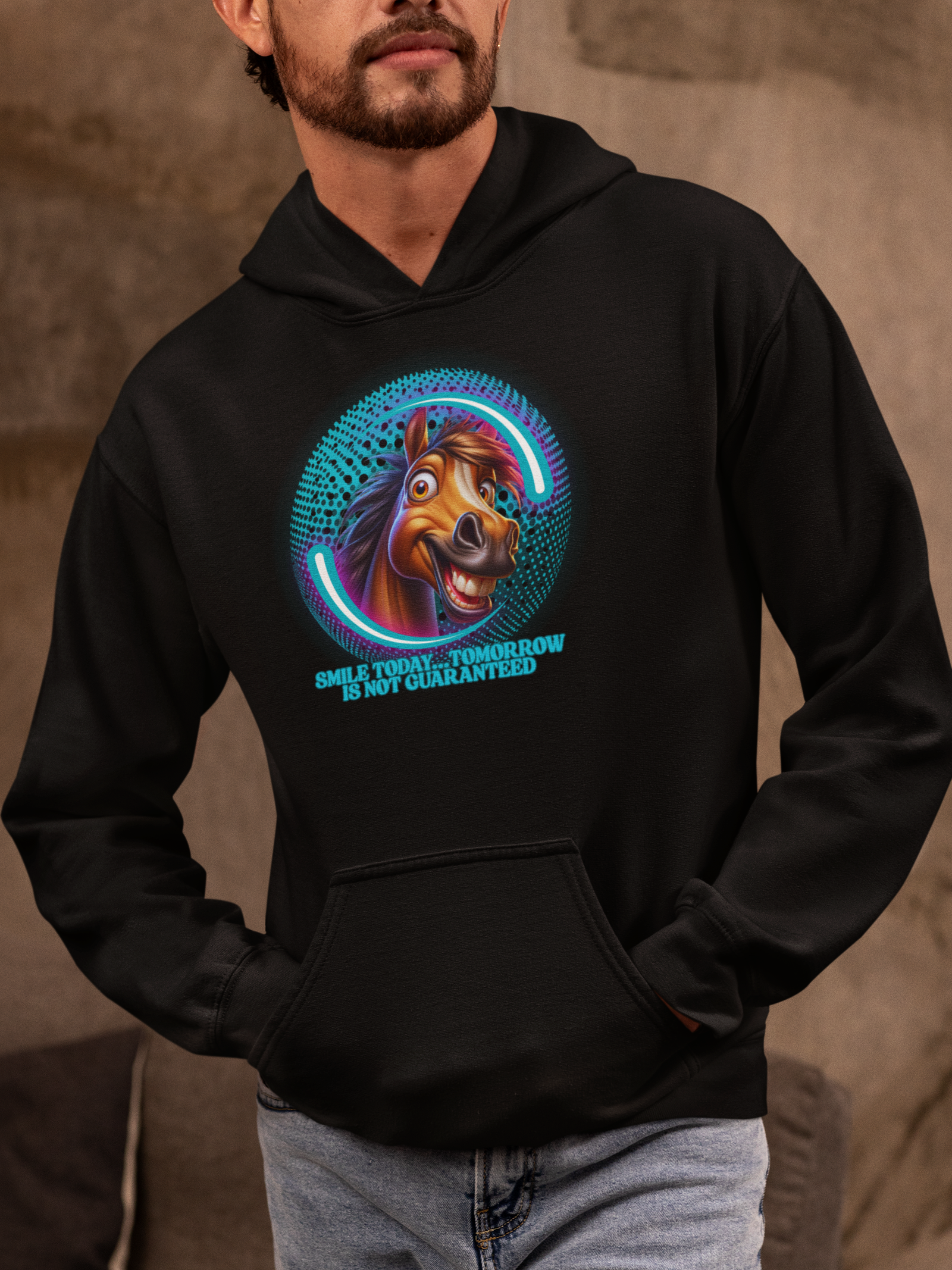 Funny Horse Graphic Hoodie, Cozy Unisex Sweatshirt
