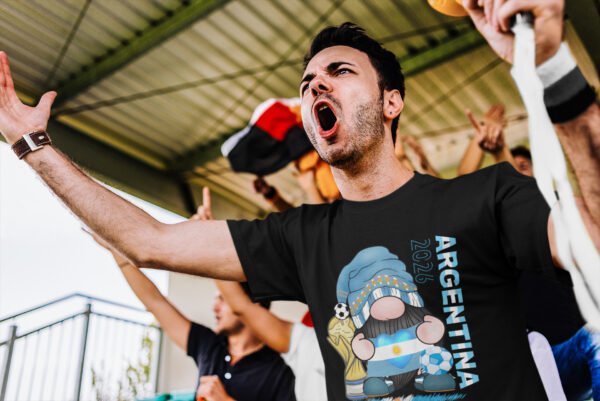 t-shirt-mockup-of-a-man-at-a-soccer-match-43809-r-el2 Argentina Soccer Fan, Unisex Cotton Shirt for Game Day