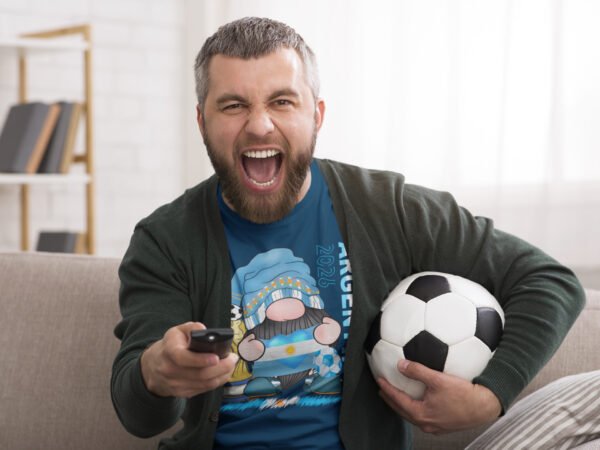 t-shirt-mockup-of-a-man-watching-a-soccer-match-43212-r-el2 Argentina Soccer Fan, Unisex Cotton Shirt for Game Day