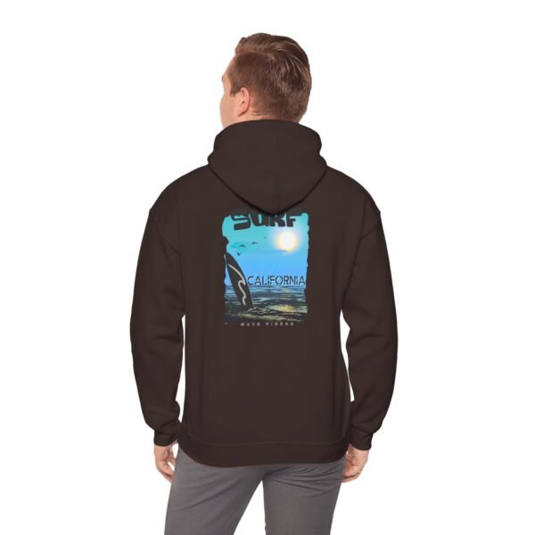 10131288652244386943_2048.jpeg Surf California Unisex Hoodie, Cozy Surfing Sweatshirt for Beach Lovers, Ideal for Summer, Gift for Surfers, Relaxed Casual Style