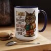 Funny Cat Coffee Mug, Perfect for Cat Lovers, Coffee Addicts, and Gifts - Black Accent Mug, Cute Gift for Birthdays, Holidays