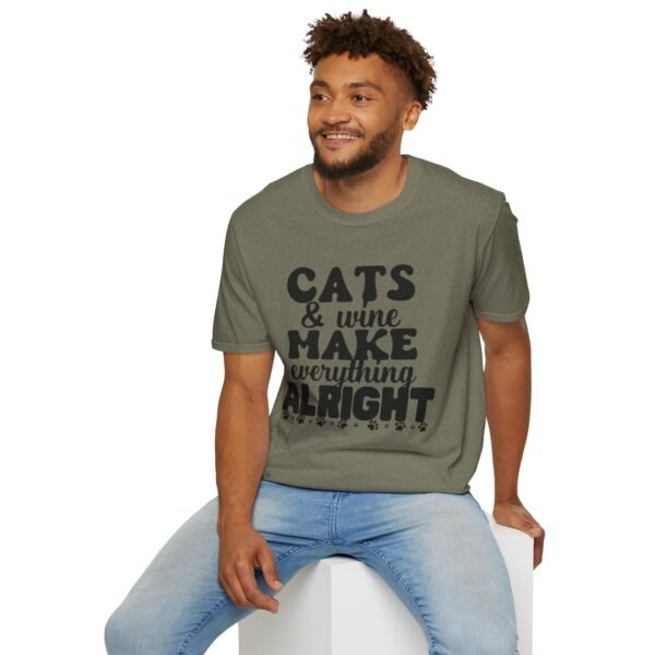 Cats Wine Make Everything Alright T-Shirt, Cat Lover Gift, Wine Enthusiast Shirt, Funny Tee, Gift for Her