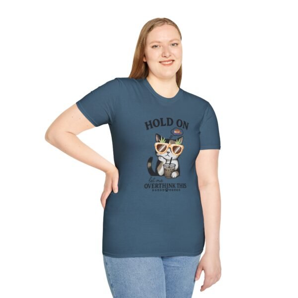 Funny Cat Overthink T-Shirt, Cute Pet Lover Shirt, Gift for Cat Moms, Quirky Animal Tee, Relaxed Fit Cat Apparel