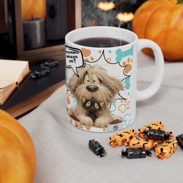 Pet Lover's Ceramic Coffee Mug 11oz / 15oz, Cat & Dog Charming Ceramic Coffee Mug