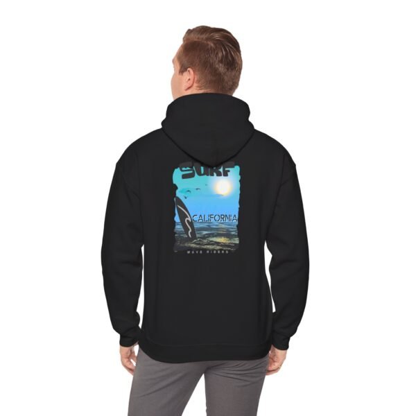 10664286990216163117_2048.jpeg Surf California Unisex Hoodie, Cozy Surfing Sweatshirt for Beach Lovers, Ideal for Summer, Gift for Surfers, Relaxed Casual Style