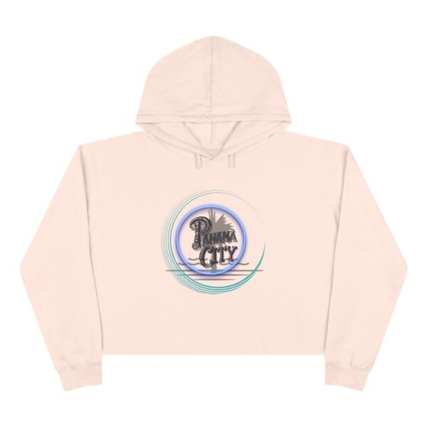 Chic Crop Hoodie with Retro 'Panama City' Design, Casual Wear, Summer Fashion, Gift for Travelers, Beach Vibes