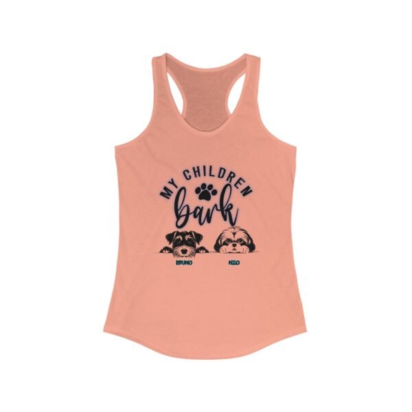 Personalized Dog Lover's Racerback Tank, My Children Bark, Pet Mom Gift, Cute Animal Shirt, Summer Apparel, Dog Mom T-Shirt, Casual Wear