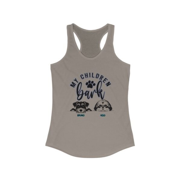 Personalized Dog Lover's Racerback Tank, My Children Bark, Pet Mom Gift, Cute Animal Shirt, Summer Apparel, Dog Mom T-Shirt, Casual Wear
