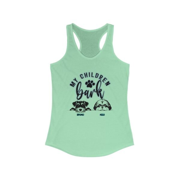 Personalized Dog Lover's Racerback Tank, My Children Bark, Pet Mom Gift, Cute Animal Shirt, Summer Apparel, Dog Mom T-Shirt, Casual Wear
