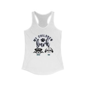 Personalized Dog Lover's Racerback Tank, My Children Bark, Pet Mom Gift, Cute Animal Shirt, Summer Apparel, Dog Mom T-Shirt, Casual Wear