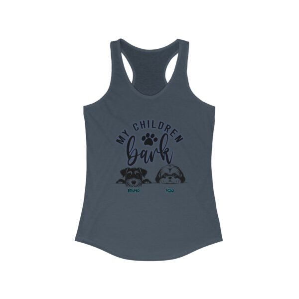 Personalized Dog Lover's Racerback Tank, My Children Bark, Pet Mom Gift, Cute Animal Shirt, Summer Apparel, Dog Mom T-Shirt, Casual Wear
